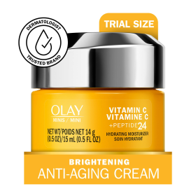 Olay Regenerist Vitamin C + Peptide 24 Face Moisturizer for Dry Dull Skin, Trial Size, 0.5 oz