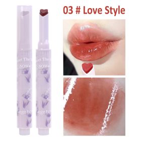 Jelly Mirror Lipstick Makeup Love Shape Waterproof Non-stick Cup Solid Lip Gloss Clear Long Lasting Moisturizing Lipstick Pen (Color: B03 Love Style)