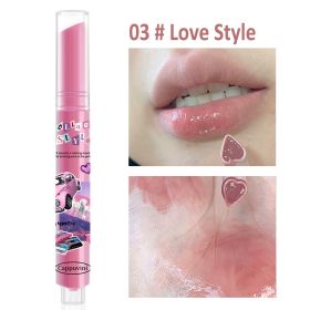 Jelly Mirror Lipstick Makeup Love Shape Waterproof Non-stick Cup Solid Lip Gloss Clear Long Lasting Moisturizing Lipstick Pen (Color: A03 Love Style)