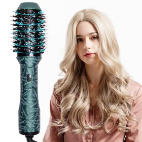 Hair Dryer Brush Blow Dryer Brush in One, 4 in 1 Hair Dryer and Styler Volumizer, Professional Hot Air Brush (Color: Green)