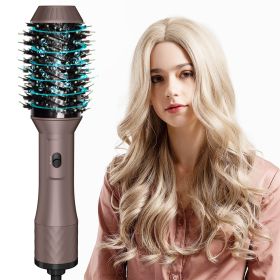 Hair Dryer Brush Blow Dryer Brush in One, 4 in 1 Hair Dryer and Styler Volumizer, Professional Hot Air Brush (Color: Brown)
